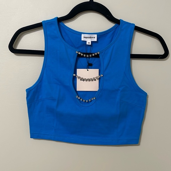 Superdown - Madeleine Crop Top - Blue - XSmall - Picture 2 of 4